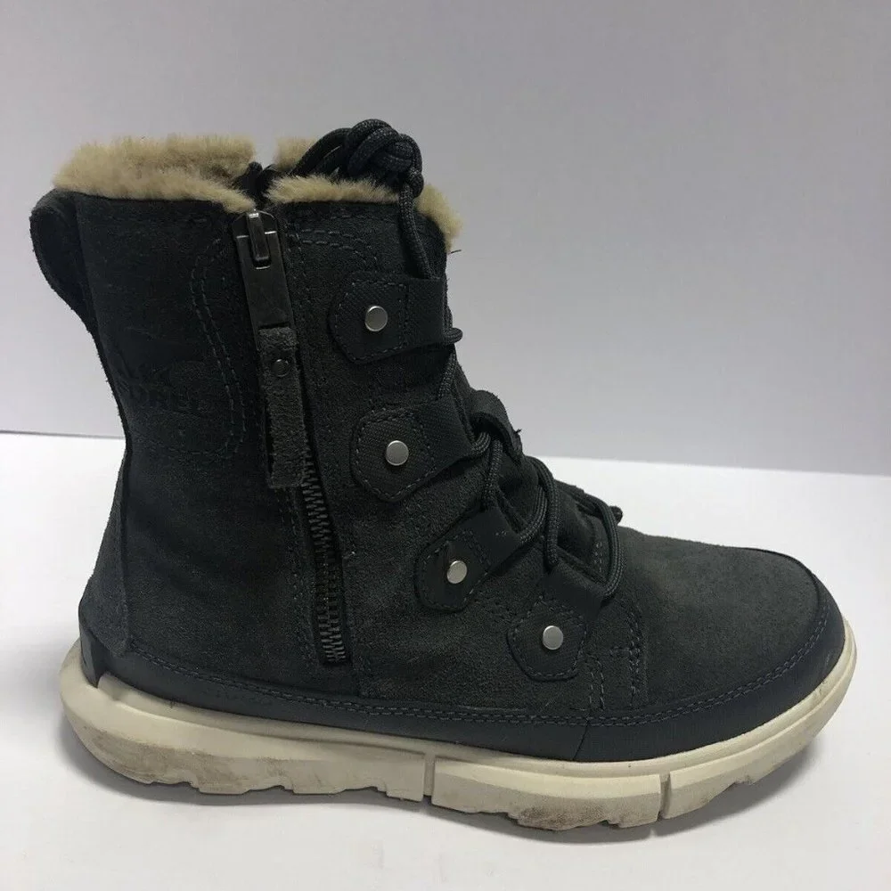 Sorel Women’s Explorer II Joan Dual Zip Boots Gray, Size 6M